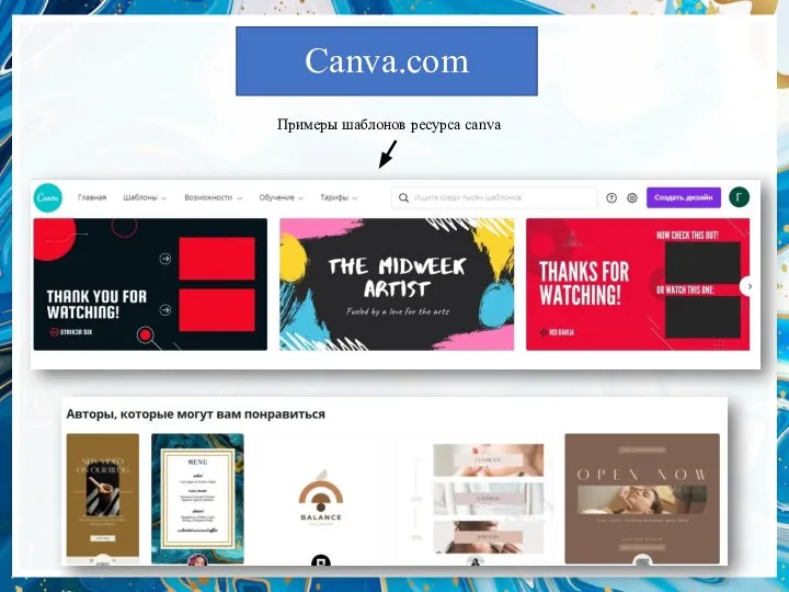 Canva.com Примеры шаблонов ресурса canva